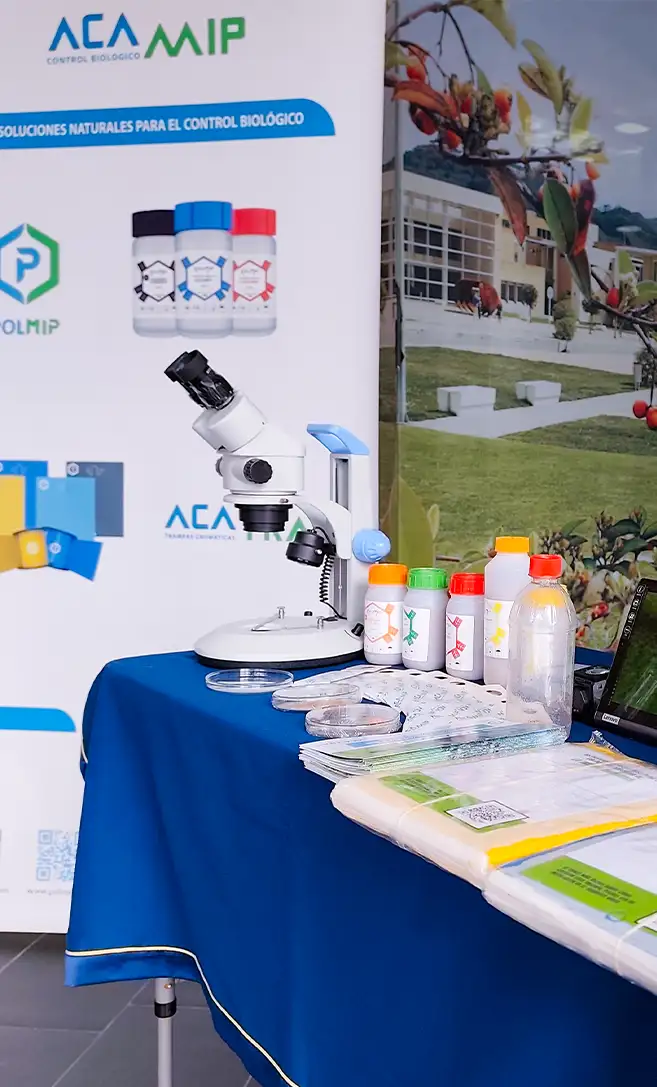 Portada del evento ACAMIP mostrando el stand de soluciones biológicas para el control de plagas